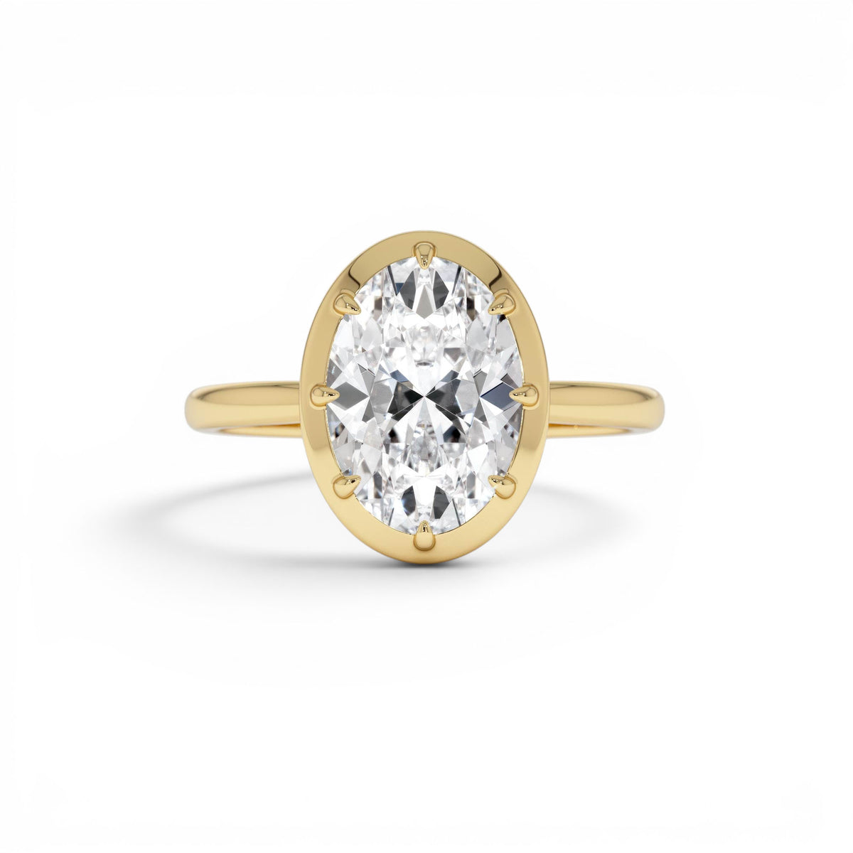 2.00 CTW Oval Shape Lab-Grown Diamond Claw Prong Engagement Ring in 14K Gold — view 1