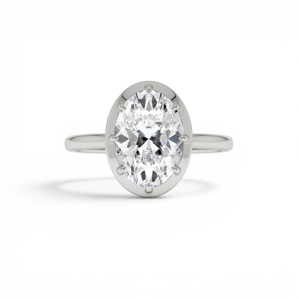 2.00 CTW Oval Shape Lab-Grown Diamond Claw Prong Engagement Ring in 14K Gold — view 4