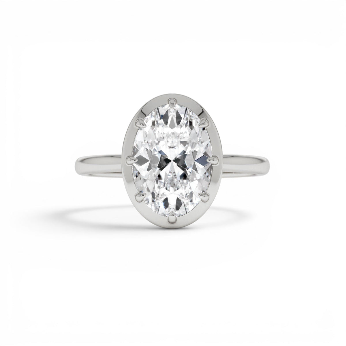 2.00 CTW Oval Shape Lab-Grown Diamond Claw Prong Engagement Ring in 14K Gold — view 4