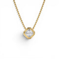 1.00 CTW Asscher Cut Lab-Grown Diamond Beaded Necklace in 14K Gold — view 1