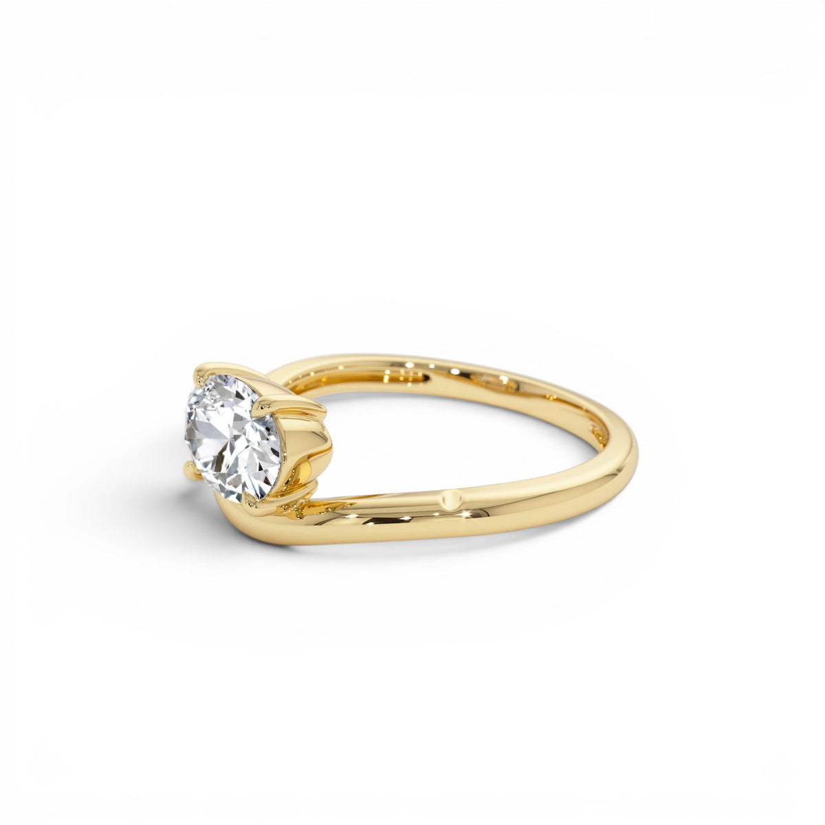 1ct Oval Shaped Lab-Grown Contemporary Diamond Engagement Ring — view 2