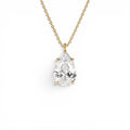 3.00 CTW Pear Shaped Lab-Grown Diamond Statement Pendant Necklace in 14K Gold — view 1
