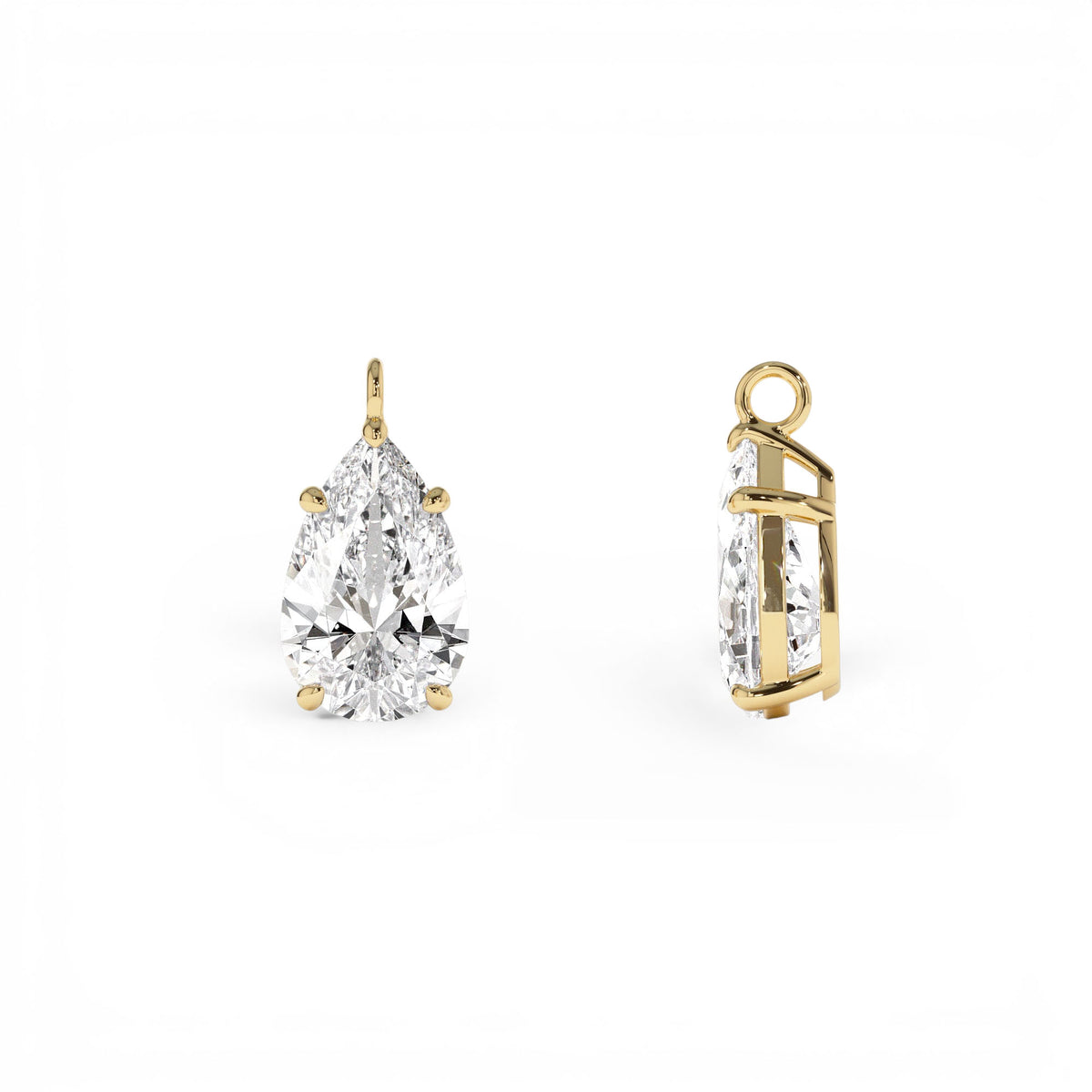 3.00 CTW Pear Shaped Lab-Grown Diamond Statement Pendant Necklace in 14K Gold — view 2