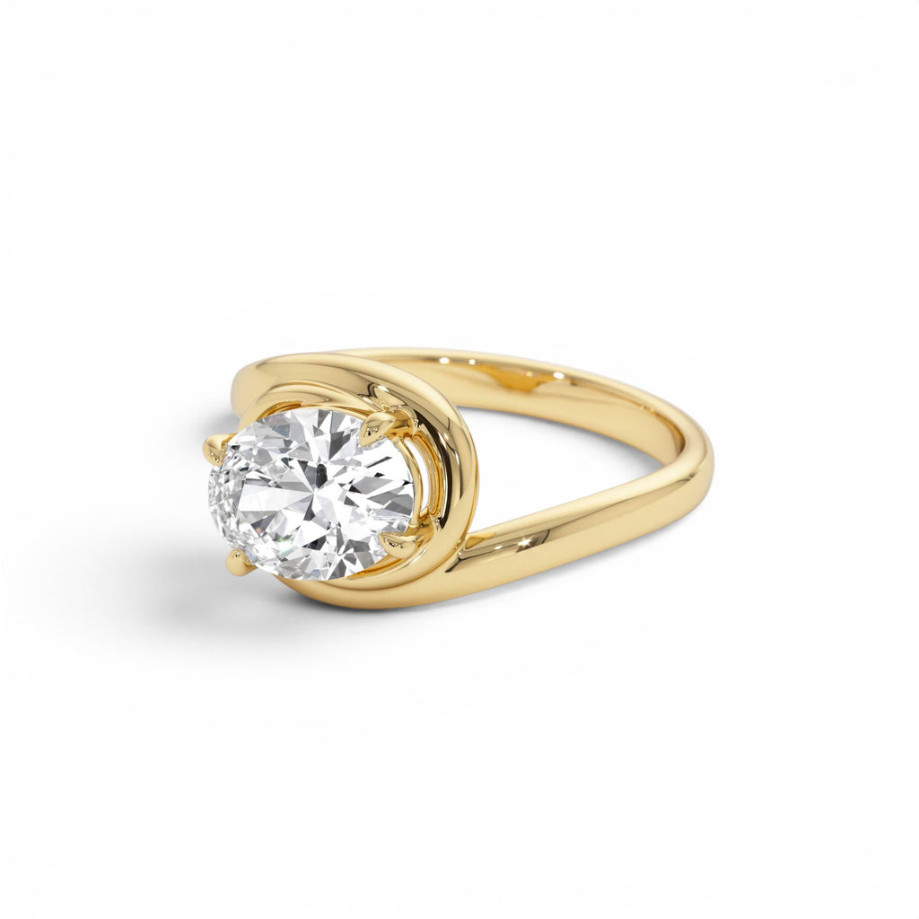 1.50ctw Oval Shaped LabGrown Diamond Bypass Engagement Ring in 14K Gold — view 2
