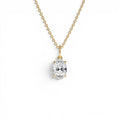 1.00 CTW Oval Shaped Lab-Grown Diamond Classic Charm Necklace in 14K Gold — view 1