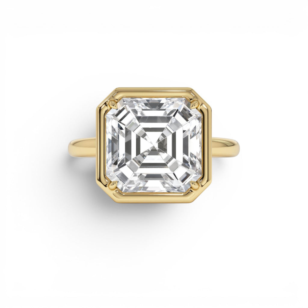 5.00ctw Asscher Cut Lab-Grown Diamond Engagement Ring in 14K Gold — view 1