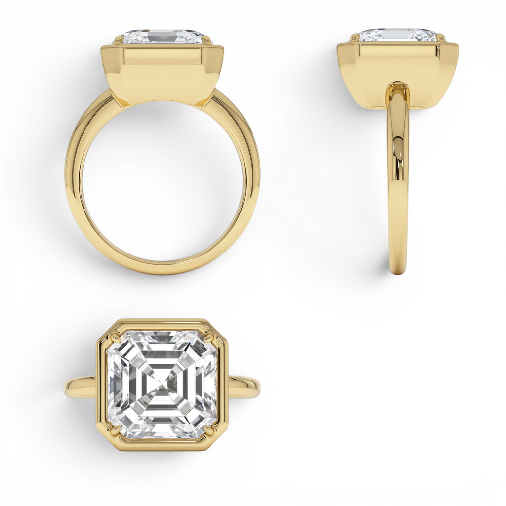 5.00ctw Asscher Cut Lab-Grown Diamond Engagement Ring in 14K Gold — view 3