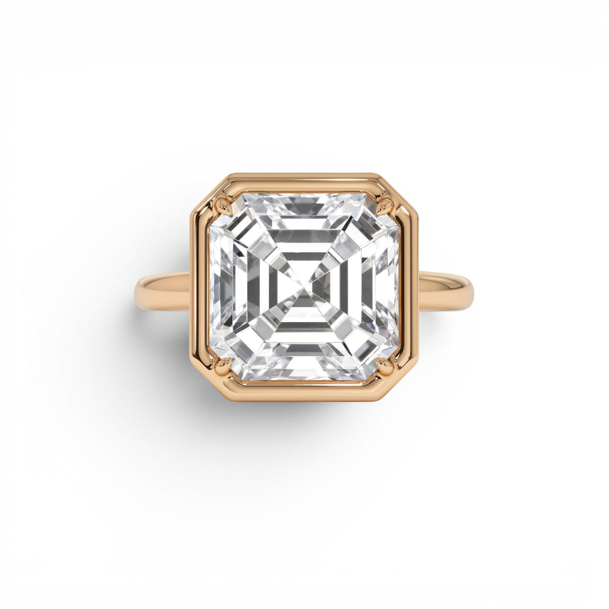 5.00ctw Asscher Cut Lab-Grown Diamond Engagement Ring in 14K Gold — view 5