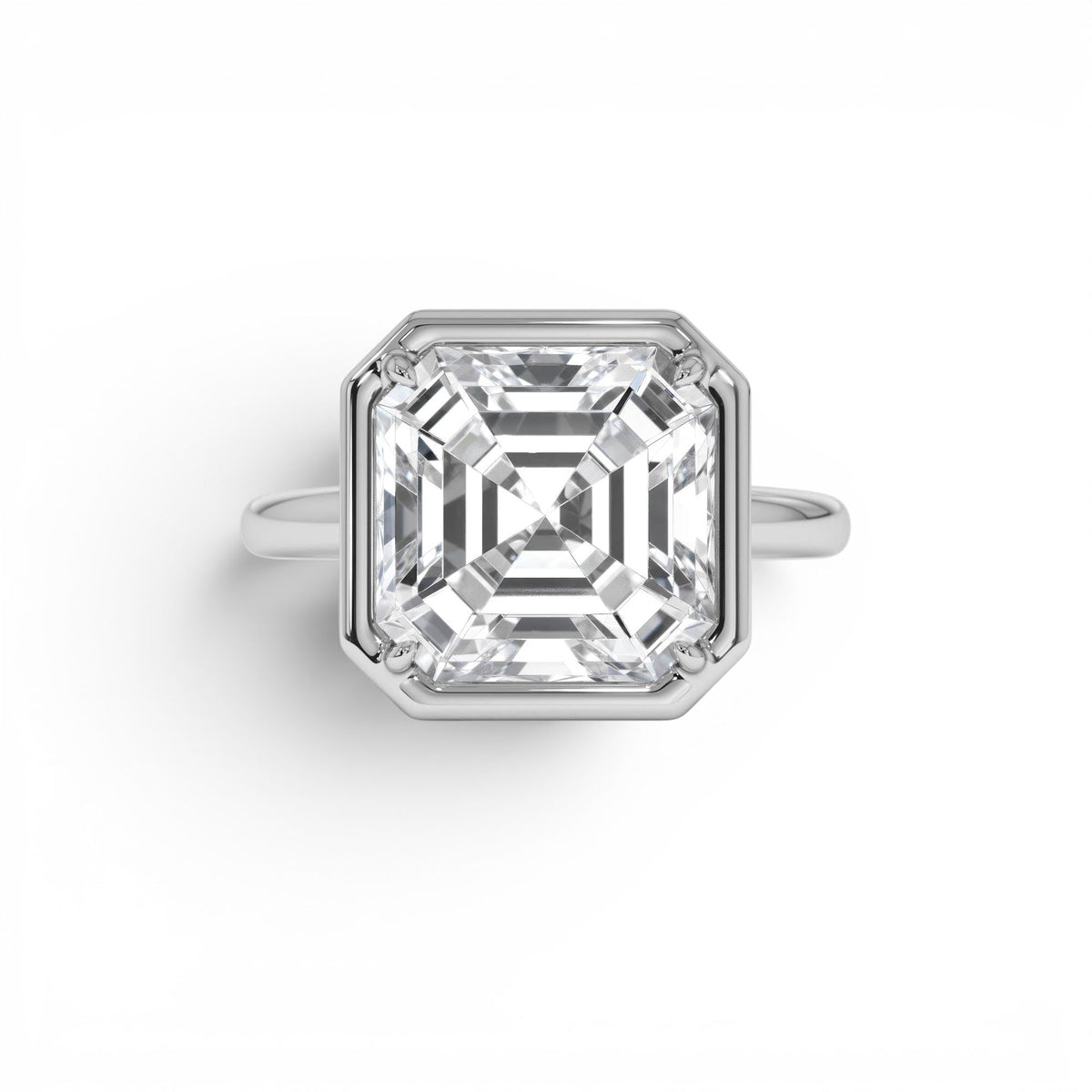5.00ctw Asscher Cut Lab-Grown Diamond Engagement Ring in 14K Gold — view 4