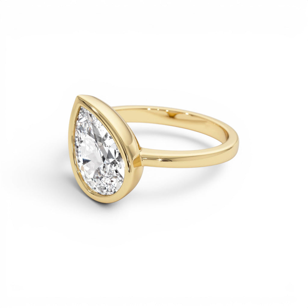 1.50ctw Pear Shaped Lab-Grown Diamond Unique Engagement Ring in 14K Gold — view 3