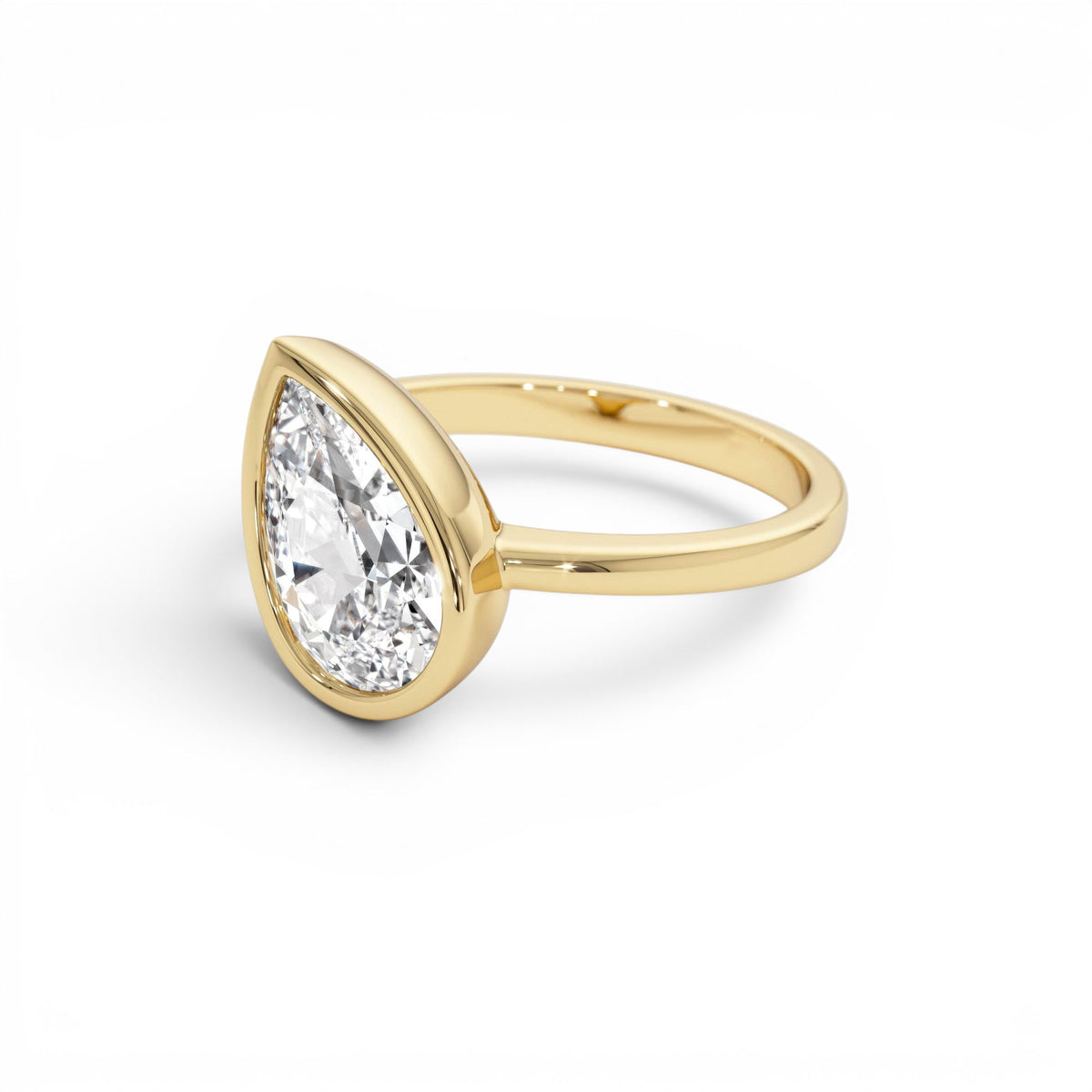 1.50ctw Pear Shaped Lab-Grown Diamond Unique Engagement Ring in 14K Gold — view 3