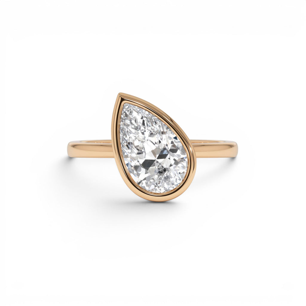1.50ctw Pear Shaped Lab-Grown Diamond Unique Engagement Ring in 14K Gold — view 5