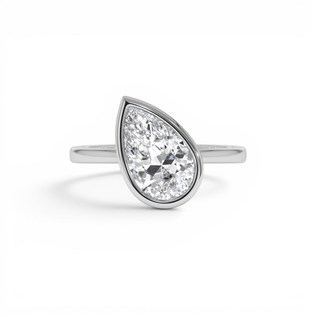 1.50ctw Pear Shaped Lab-Grown Diamond Unique Engagement Ring in 14K Gold — view 4