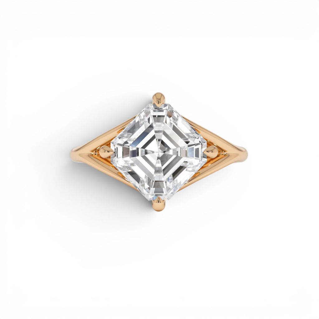 3.00ctw Asscher Cut Lab-Grown Diamond Engagement Ring in 14K Gold — view 5