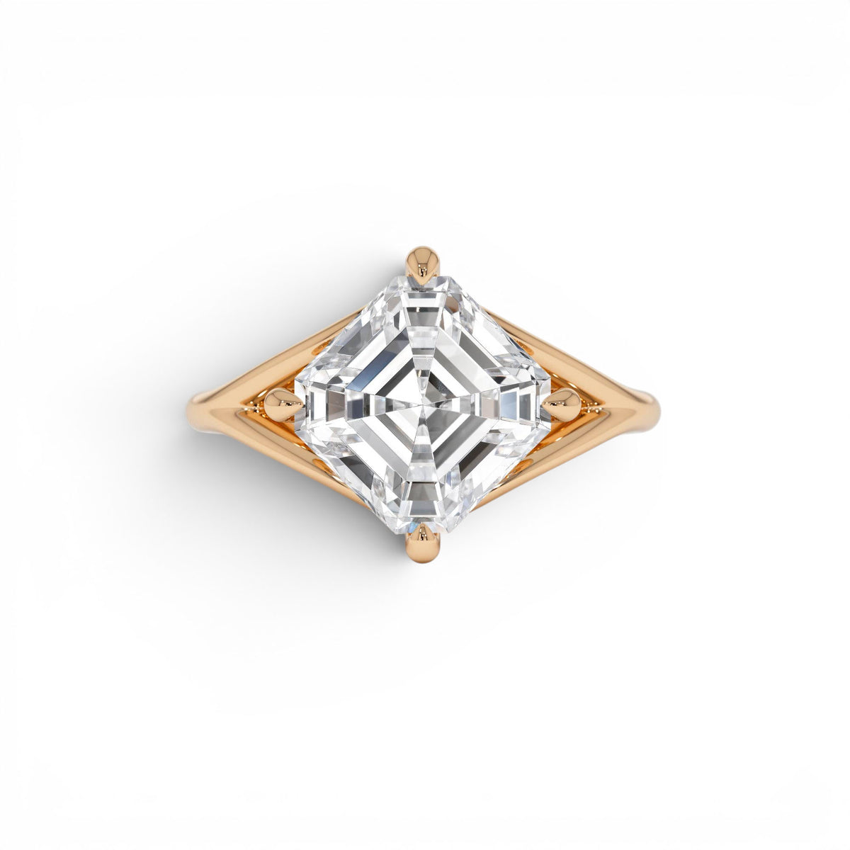 3.00ctw Asscher Cut Lab-Grown Diamond Engagement Ring in 14K Gold — view 5