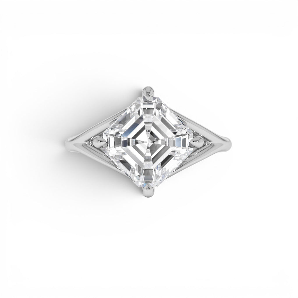 3.00ctw Asscher Cut Lab-Grown Diamond Engagement Ring in 14K Gold — view 4