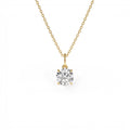 1.00 CTW Round Solitaire Lab-Grown Diamond Classic Charm Necklace in 14K Gold — view 1