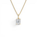 1.00 CTW Emerald Cut Lab-Grown Diamond Classic Charm Necklace in 14K Gold — view 1
