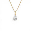 1.00 CTW Pear Shaped Lab-Grown Diamond Classic Charm Necklace in 14K Gold — view 1