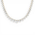 15.45ctw Round Shaped Lab-Grown Graduating Diamond Tennis Necklace in 14K Gold — view 1