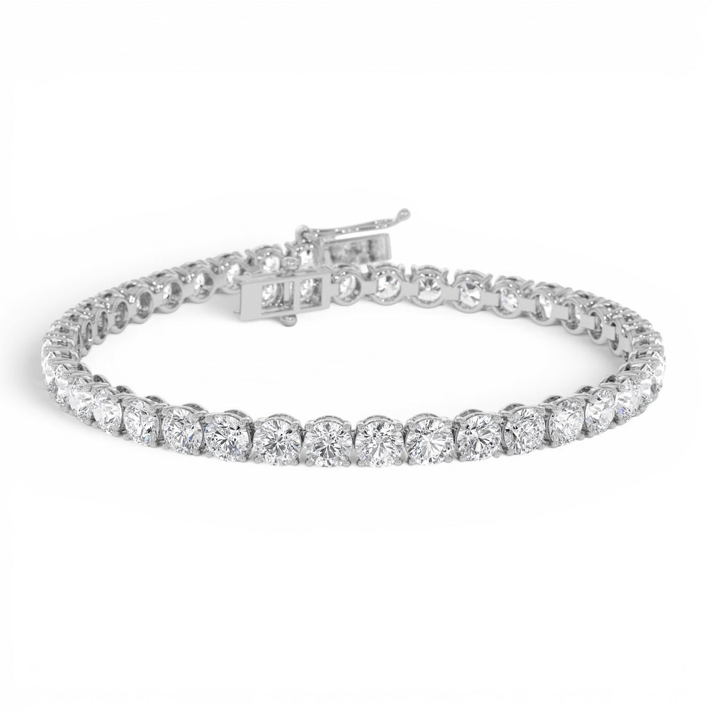 7.00ctw Round Shaped Lab-Grown Diamond Tennis Bracelet in 14K Gold — view 2