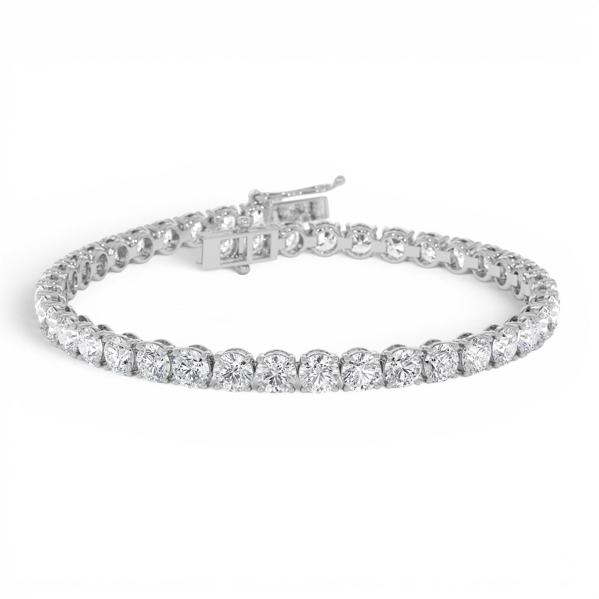 7.00ctw Round Shaped Lab-Grown Diamond Tennis Bracelet in 14K Gold — view 2