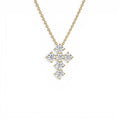 0.99 CTW Round Brilliant Lab-Grown Diamond Cross Necklace in 14K Gold — view 1