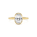 1.5 CTW Oval Shaped Lab-Grown Diamond Half Bezel Engagement Ring in 14K Gold — view 1