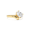1.00 CTW Oval Shaped Lab-Grown Diamond Ring with Contemporary Twist Band in 14K Gold — view 1