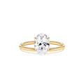 1.00 CTW Oval Shaped Lab-Grown Diamond Elevated Basket Solitaire Ring – Irena in 14K Gold — view 1