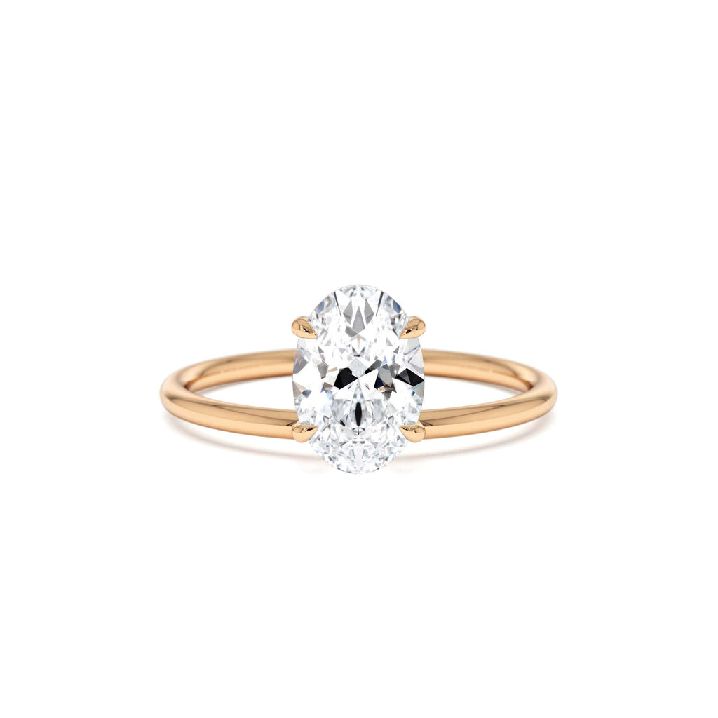 1.00 CTW Oval Shaped Lab-Grown Diamond Elevated Basket Solitaire Ring – Irena in 14K Gold — view 5