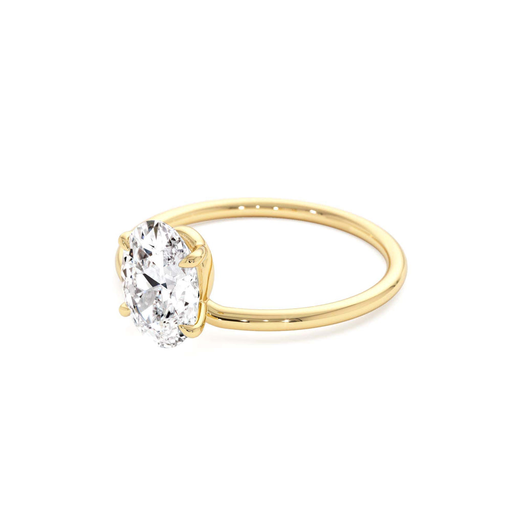 1.00 CTW Oval Shaped Lab-Grown Diamond Elevated Basket Solitaire Ring – Irena in 14K Gold — view 2