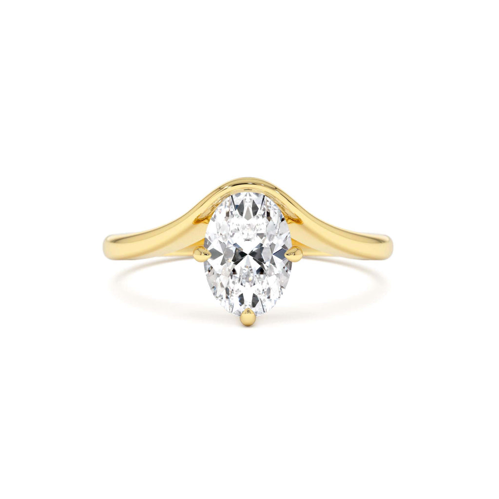 1.00 CTW Oval Cut Lab-Grown Diamond Designer Setting Ring – Nerissa in 14K Gold — view 1