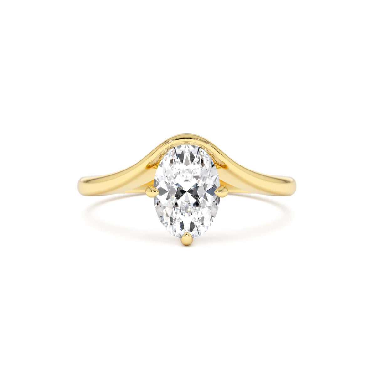 1.00 CTW Oval Cut Lab-Grown Diamond Designer Setting Ring – Nerissa in 14K Gold — view 1