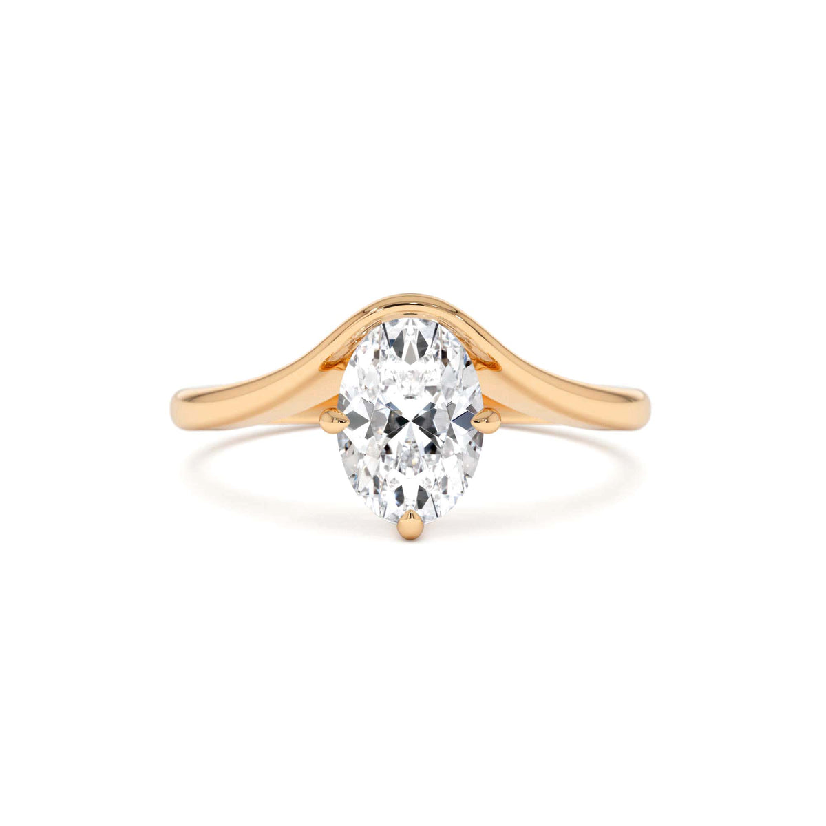 1.00 CTW Oval Cut Lab-Grown Diamond Designer Setting Ring – Nerissa in 14K Gold — view 5