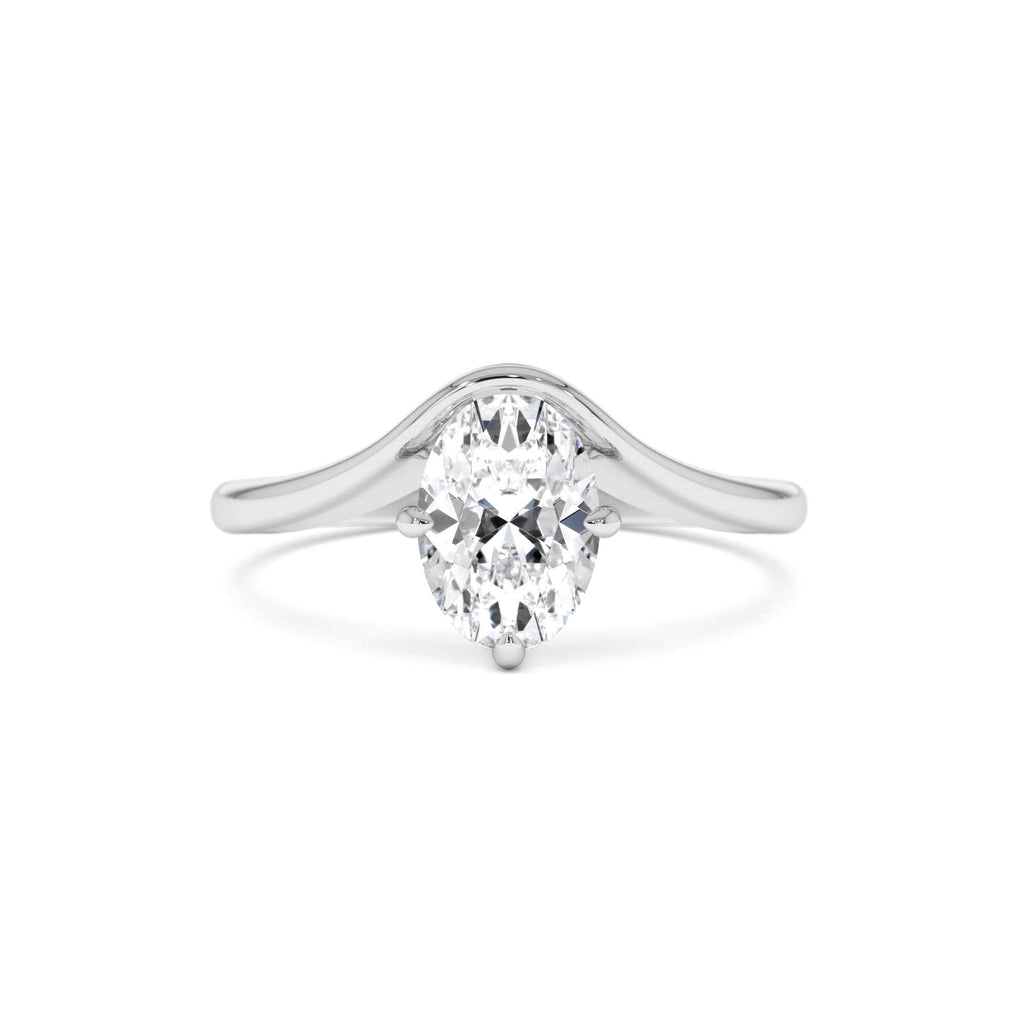 1.00 CTW Oval Cut Lab-Grown Diamond Designer Setting Ring – Nerissa in 14K Gold — view 4