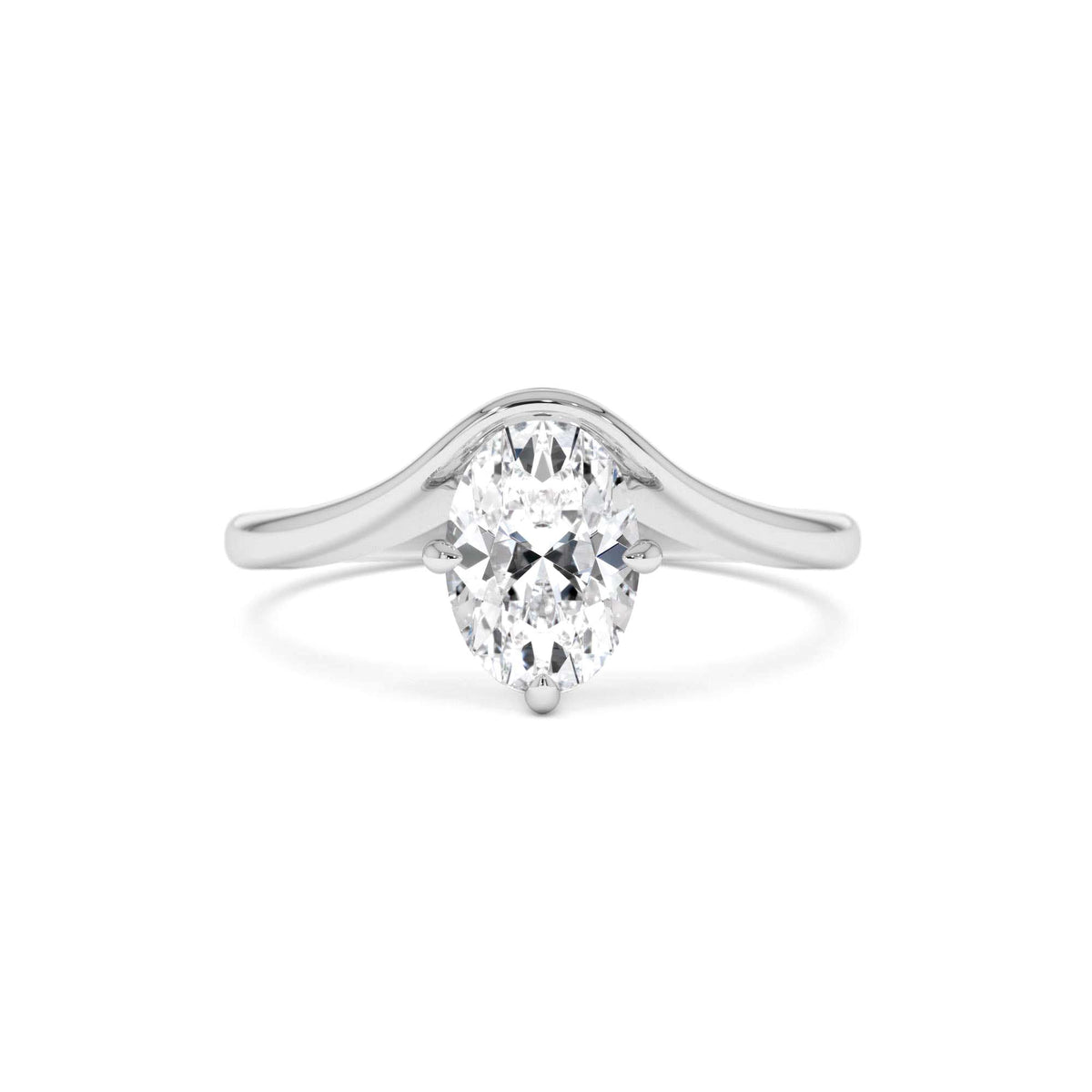 1.00 CTW Oval Cut Lab-Grown Diamond Designer Setting Ring – Nerissa in 14K Gold — view 4
