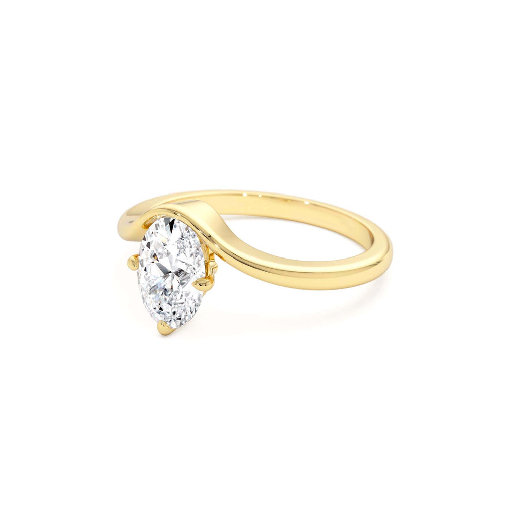 1.00 CTW Oval Cut Lab-Grown Diamond Designer Setting Ring – Nerissa in 14K Gold — view 2