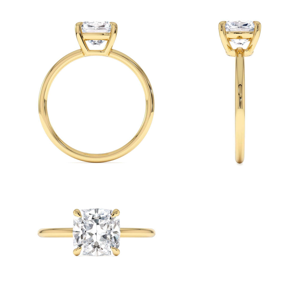 2.00 CTW Cushion Cut Lab-Grown Diamond Engagement Ring in 14K Gold — view 3