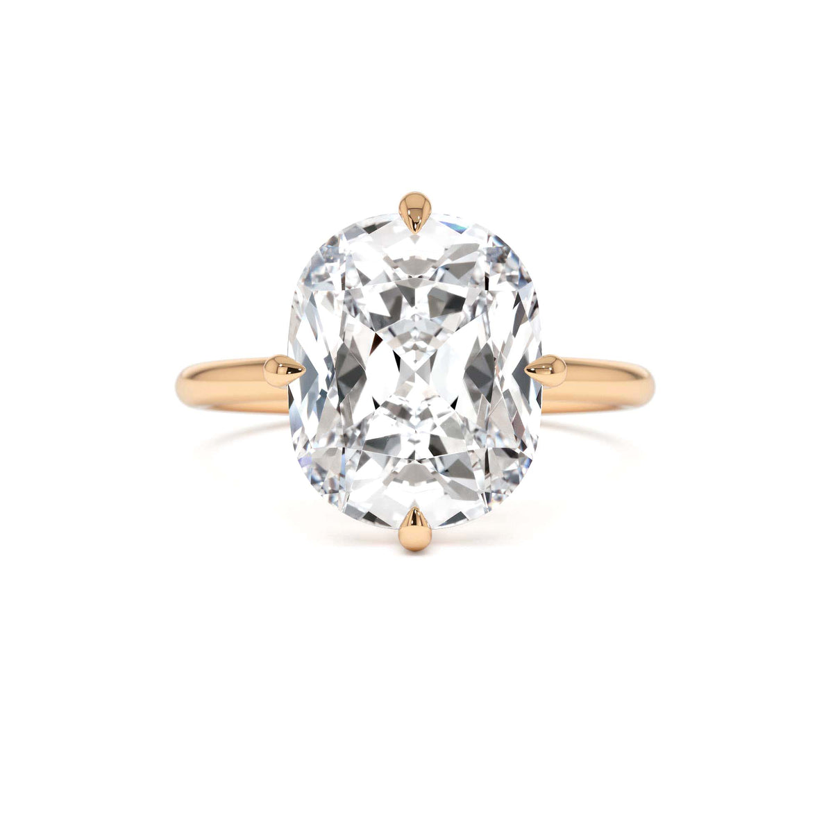 5.05 CTW Cushion Cut Lab-Grown Diamond Engagement Solitaire in 14K Gold — view 3