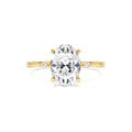 1.55 CTW Lab-Grown Oval Diamond Engagement Ring Accent Band in 14K Gold — view 1