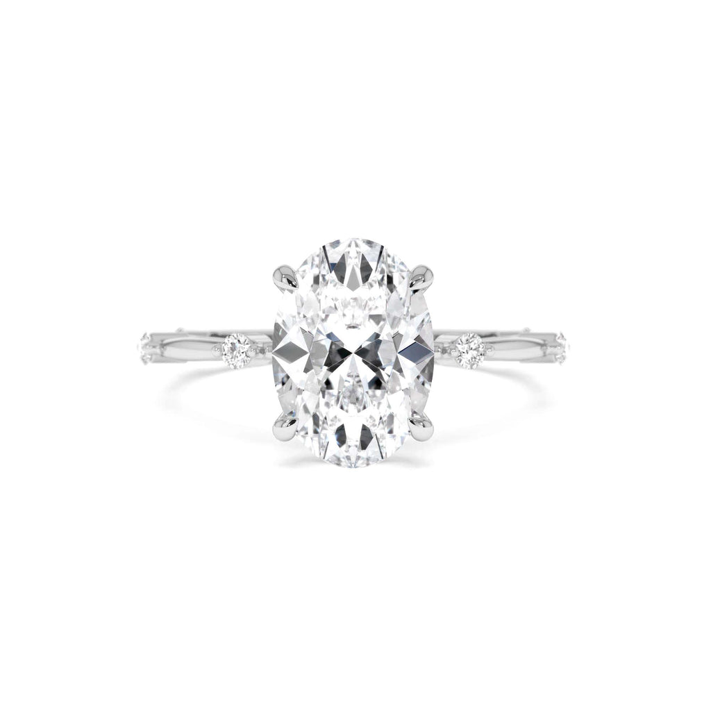 1.55 CTW Lab-Grown Oval Diamond Engagement Ring Accent Band in 14K Gold — view 4