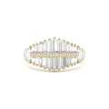 Tiered Baguette Diamond Statement Cocktail Ring in 14K Gold — view 1