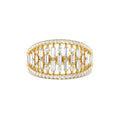 Multi Row Baguette Diamond Statement Ring in 14K Gold — view 1