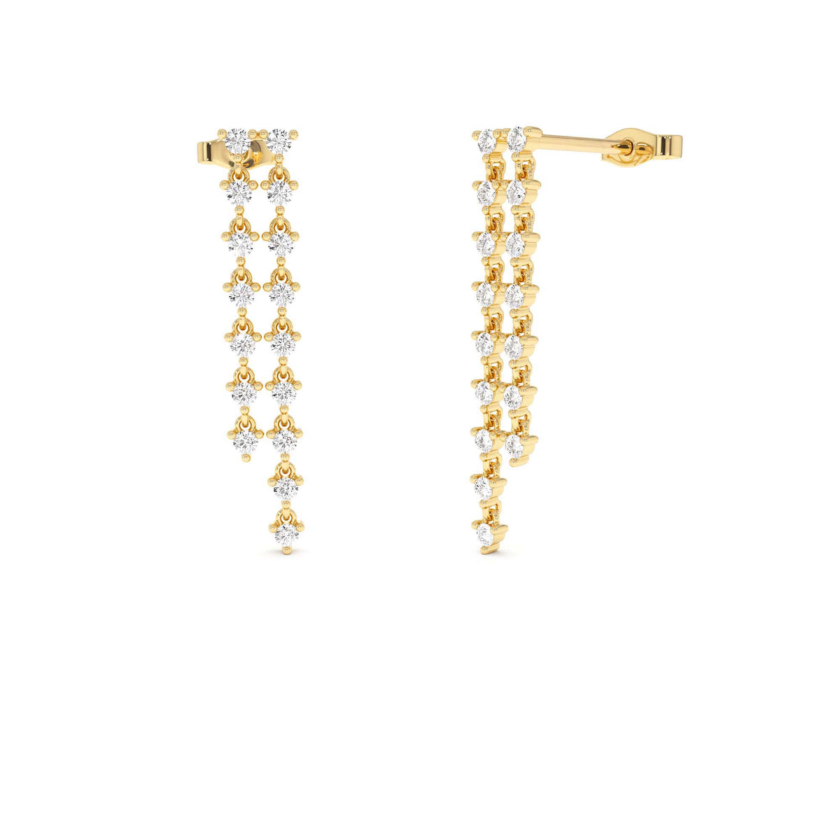 Diamond Chandelier Earrings in 14K Gold — view 1