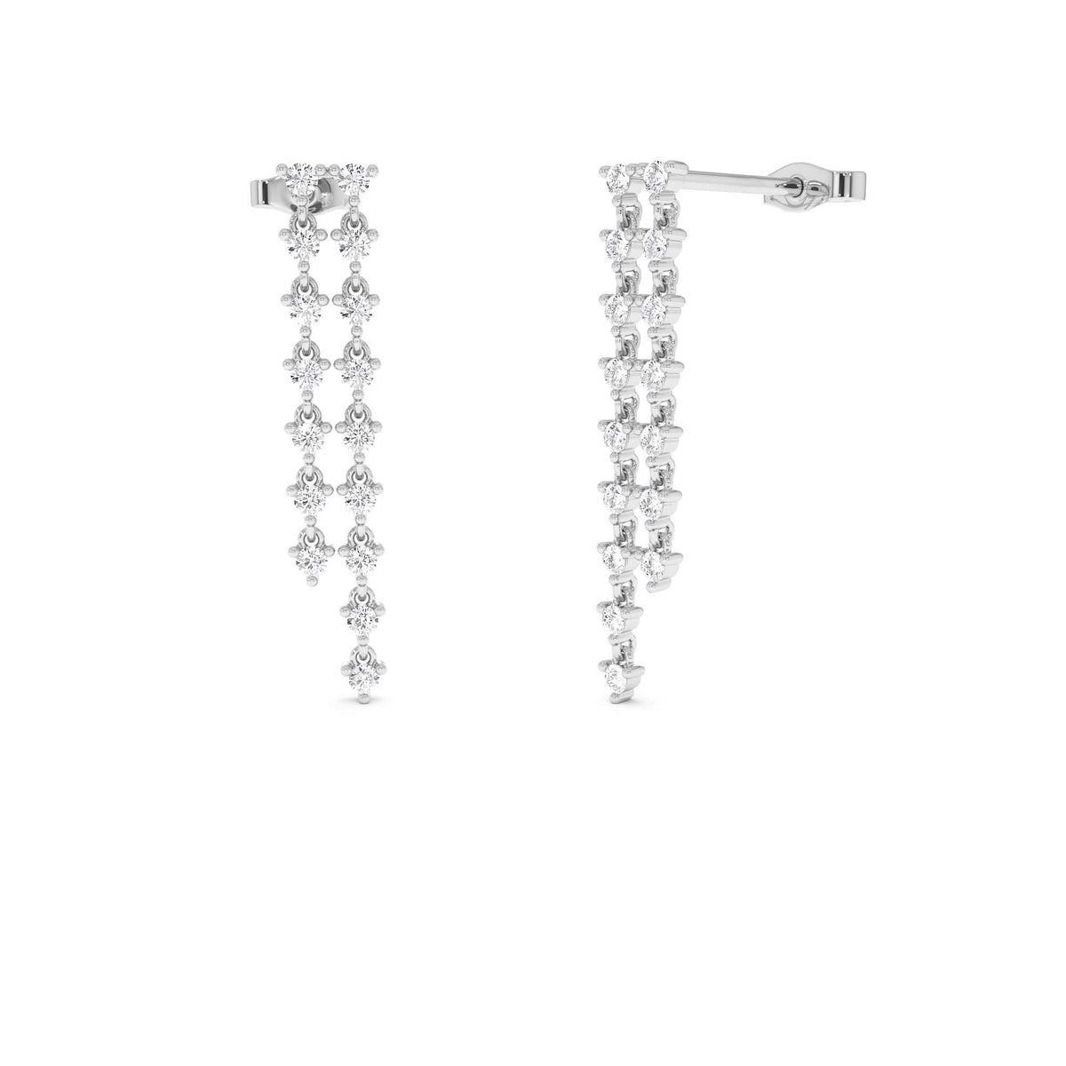 Diamond Chandelier Earrings in 14K Gold — view 3