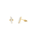 Geometric Baguette Diamond Studs in 14K Gold — view 1