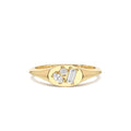 Diamond Signet Ring with Mixed Cuts in 14K Gold — view 1