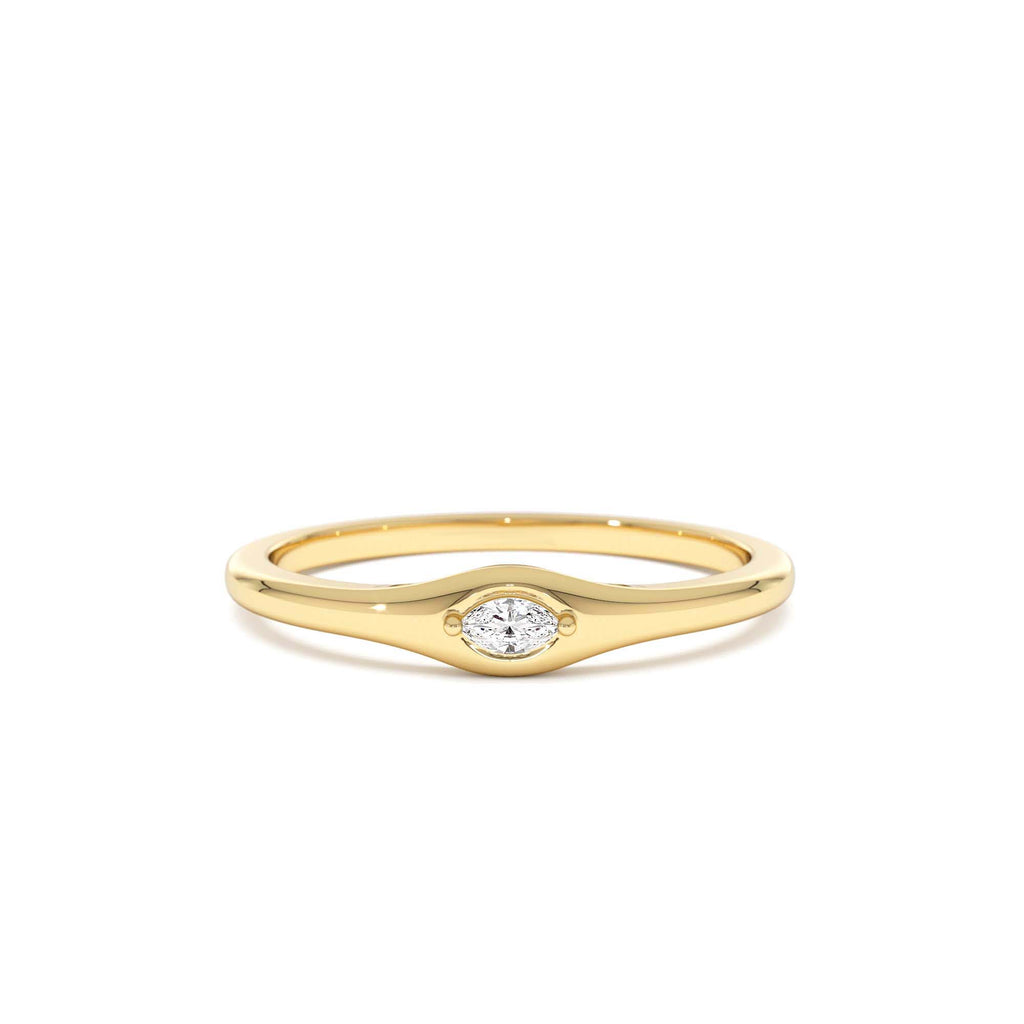 Marquise Diamond Stacking Ring in 14K Gold — view 1