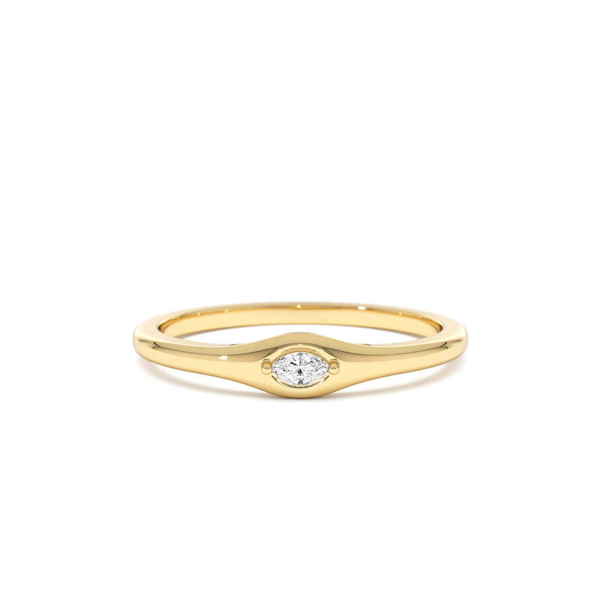Marquise Diamond Stacking Ring in 14K Gold — view 1